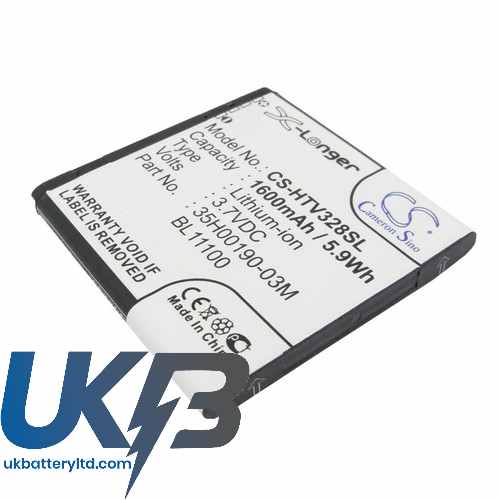 HTC 35H00177-00M 35H00190-00M 35H00190-02M Desire Q U V Compatible Replacement Battery