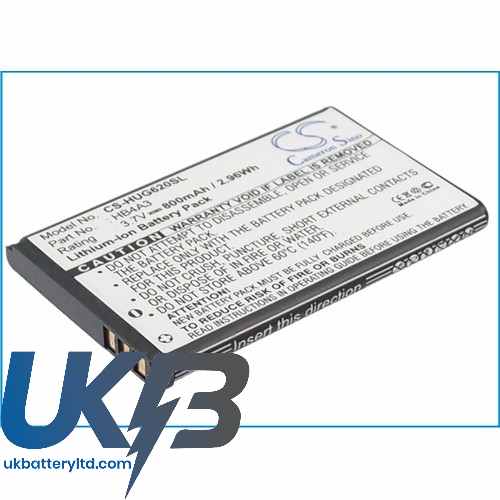 Huawei HB4A3 HB4A3M G6620 G7210 T1201 Compatible Replacement Battery