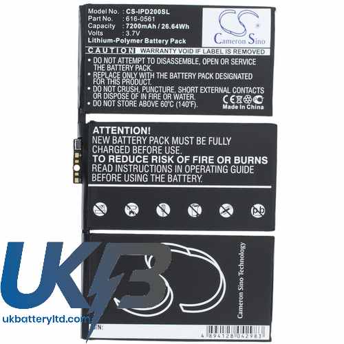 Apple 616-0559 616-0561 A1316 A1376 A1395 Compatible Replacement Battery