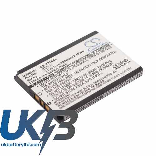 SONY ERICSSON BST 37 Compatible Replacement Battery