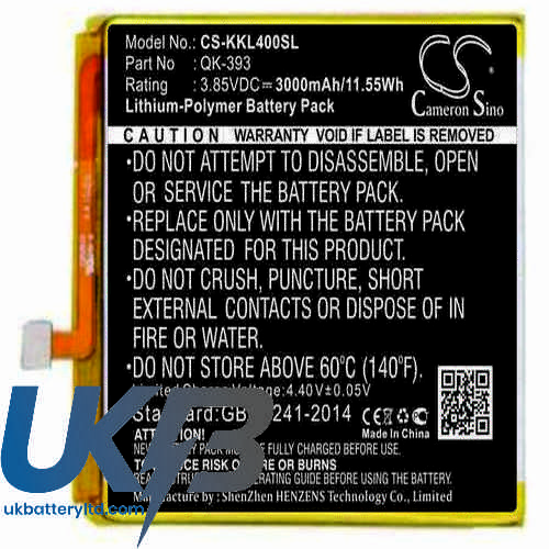 QiKU 360 N4 LTE Dual SIM Compatible Replacement Battery