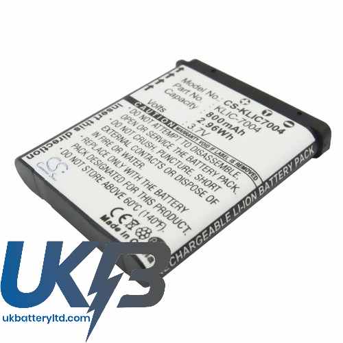 Replacement Battery Batteries For KODAK PlaysportZi8 CS KLIC7004 Replacement Battery Batteries For KODAK PlaysportZi8 CS KLIC7004