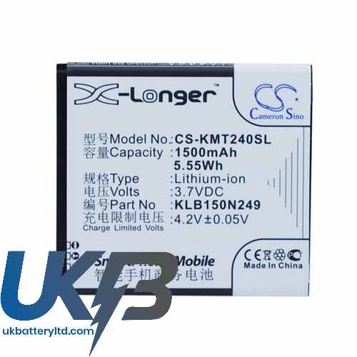 KAZAM KLB150N249 Trooper 2 4.0 X4.0 Trooper2 Compatible Replacement Battery