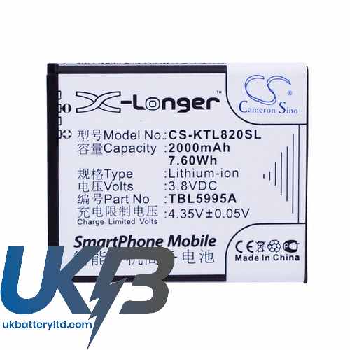 K-Touch TBL5995A L820 L820c Compatible Replacement Battery