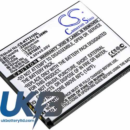 K TOUCH TBT5957 Compatible Replacement Battery