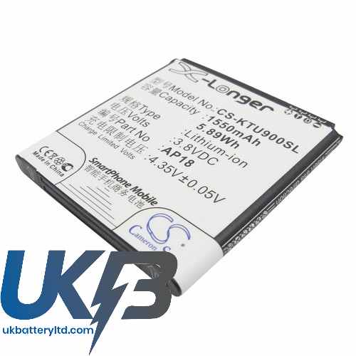 K TOUCH U9 Compatible Replacement Battery