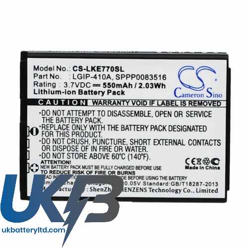 LG LGIP-410A SBPL0085603 SPPP0083516 278A KE770 KF500 Compatible Replacement Battery