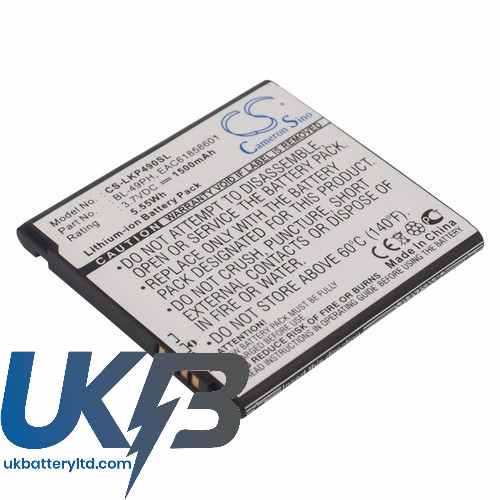 LG BL-49PH EAC61858601 AAC F120 F120K F120L Compatible Replacement Battery