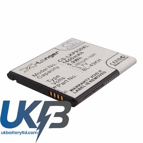 LG BL-49KH LU6200 Nitro HD Optimus LTE Compatible Replacement Battery