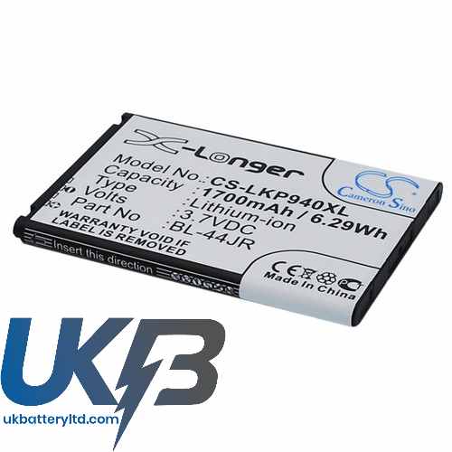 LG BL-44JR K2 KU5400 Optimus EX Compatible Replacement Battery