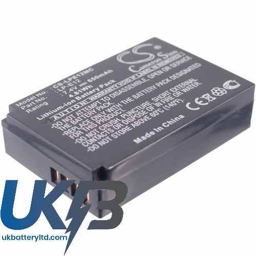 CANON LP E12 Compatible Replacement Battery