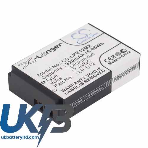 Canon LP-E12 EOS 100D M M2 Compatible Replacement Battery