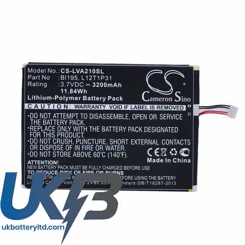 Lenovo BL195 L12T1P31 A2 A2107 A2207 Compatible Replacement Battery