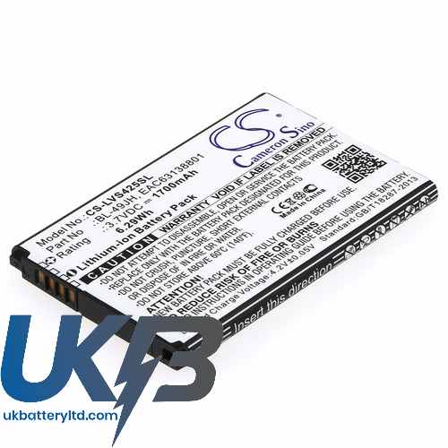 LG BL-49JH EAC63138801 K120 Spree K120AR Compatible Replacement Battery