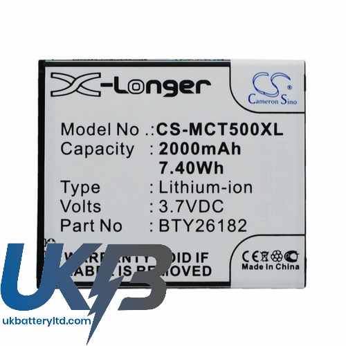 Mobistel BTY26182 BTY26182Mobistel/STD Cynus T5 MT-9201b MT-9201S Compatible Replacement Battery