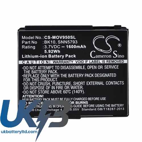 Motorola BK10 SNN5793 SNN5793A i296 i335 i465 Clutch Compatible Replacement Battery