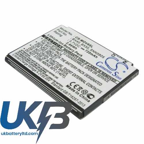 MOTOROLA MOTOV9 Compatible Replacement Battery