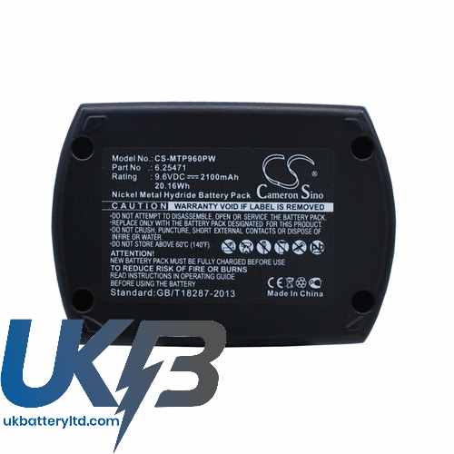 Metabo 6.25471 6.31728 6.31746 BS 9.6 BS9.6 BSP9.6 Compatible Replacement Battery