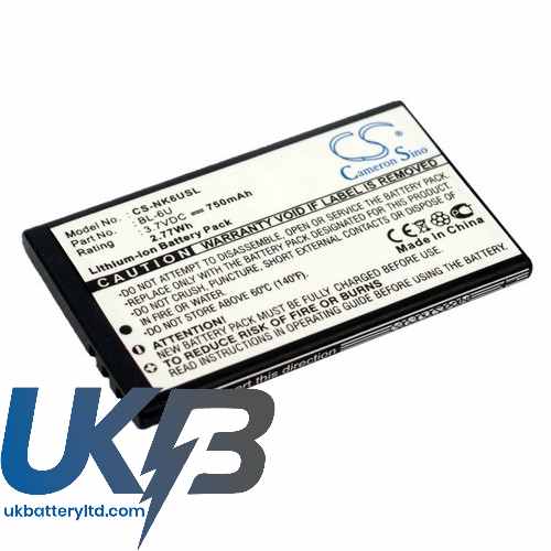 Nokia BL-6U 8820 Erdos Compatible Replacement Battery