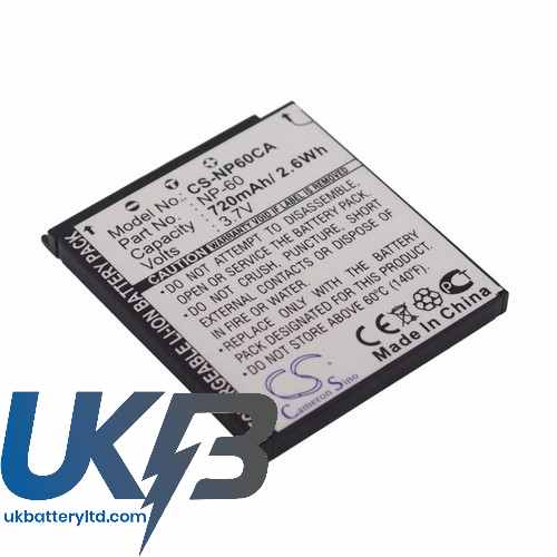 CASIO Exilim EX Z80BE Compatible Replacement Battery