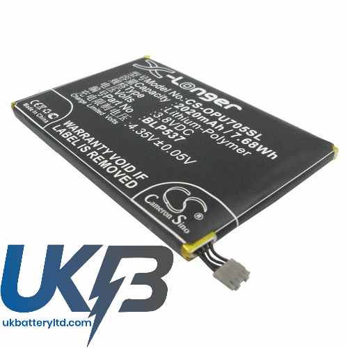 OPPO U705T Compatible Replacement Battery
