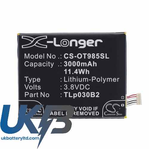 ALCATEL TLp030B1 Compatible Replacement Battery