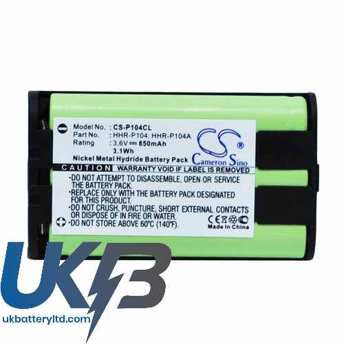 PANASONIC HHR P104 Compatible Replacement Battery