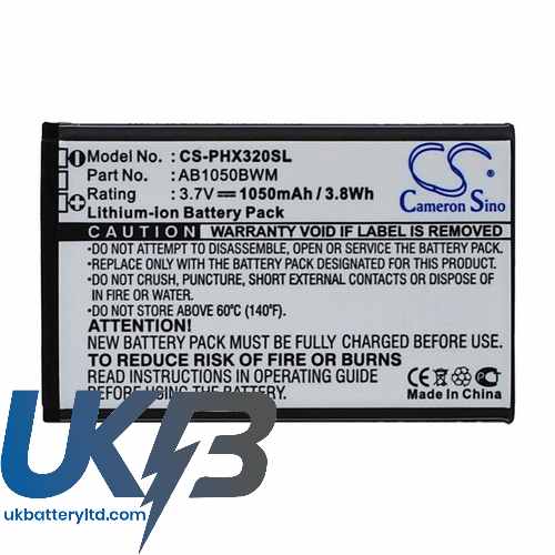 PHILIPS AB1050BWM Compatible Replacement Battery