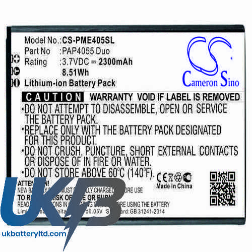 Prestigio PAP4055 Duo Compatible Replacement Battery