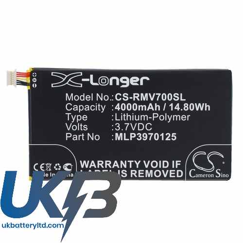 Verizon MLP3970125 Elipsis QMV7A 7in QMV7B Ellipsis MV7A Compatible Replacement Battery