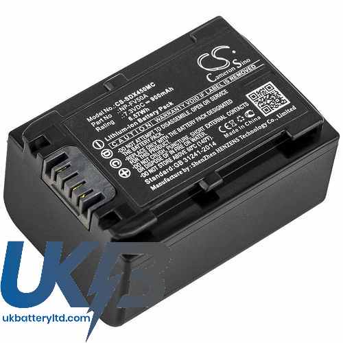 Sony FDR-AX53 Compatible Replacement Battery