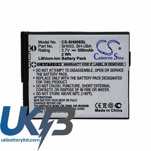 SHARP SH UBA Compatible Replacement Battery