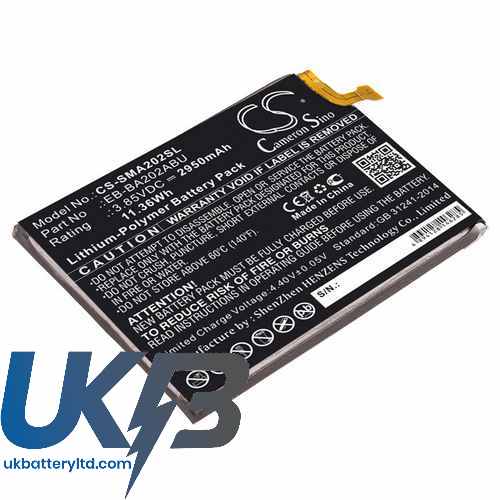 Samsung EB-BA202ABU Compatible Replacement Battery