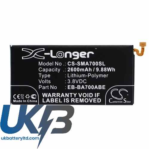 SAMSUNG SM A700K Compatible Replacement Battery