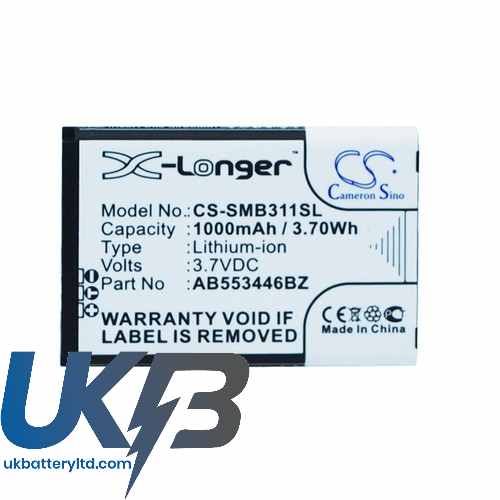 SAMSUNG AB553446BZ Compatible Replacement Battery