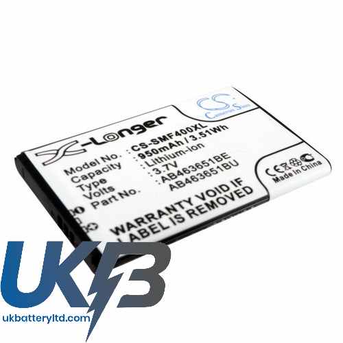 Samsung AB463651BC AB463651BE AB463651BEC Blade Chat 322 Genio Qwerty Compatible Replacement Battery