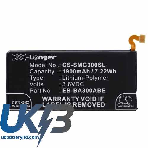 Samsung EB-BA300ABE GH43-04381A Galaxy A3 Duos SM-A3000 Compatible Replacement Battery