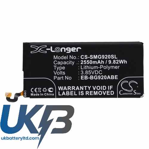 SAMSUNG SM G920FD Compatible Replacement Battery