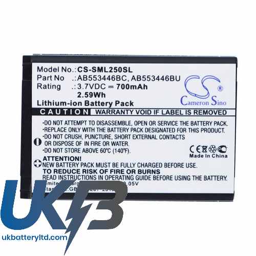 SAMSUNG SGH L258 Compatible Replacement Battery