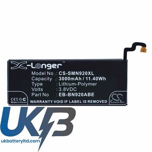 SAMSUNG SM N920T Compatible Replacement Battery