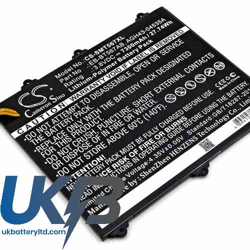SAMSUNG Galaxy Tab E 9.6 XLTE Compatible Replacement Battery