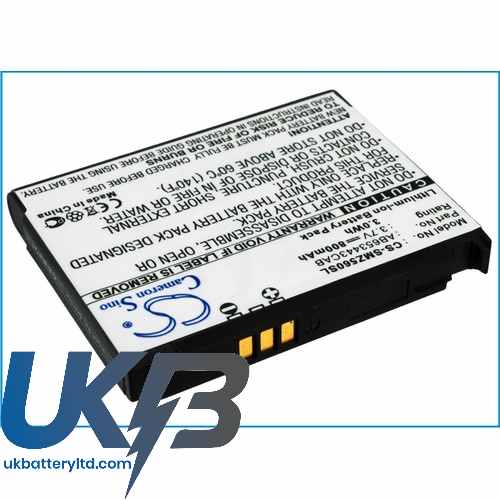 Samsung Ab603443Aa Ab603443Aastd Ab603443Ca Behold Sgh-T919 T919 Eternity Compatible Replacement Battery