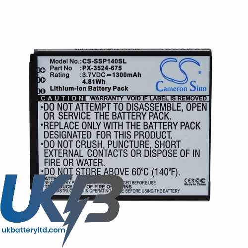 Simvalley PX-3524 PX-3524-675 SingleCore SP-140 Compatible Replacement Battery