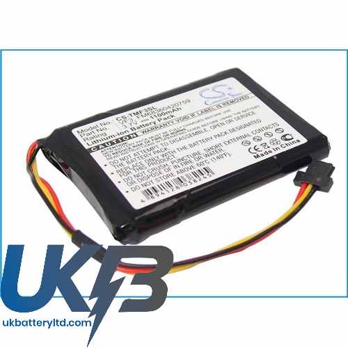 Batterie Compatible TomTom Go XL330S Et Quanta | 3.7V 1100mAh Li-ion | Remplace FM68360420759, VF3, VF3F