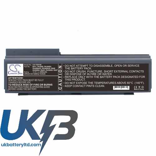 Toshiba B411 PA3009 PA3009U Tecra 8100 8100A 8100B Compatible Replacement Battery