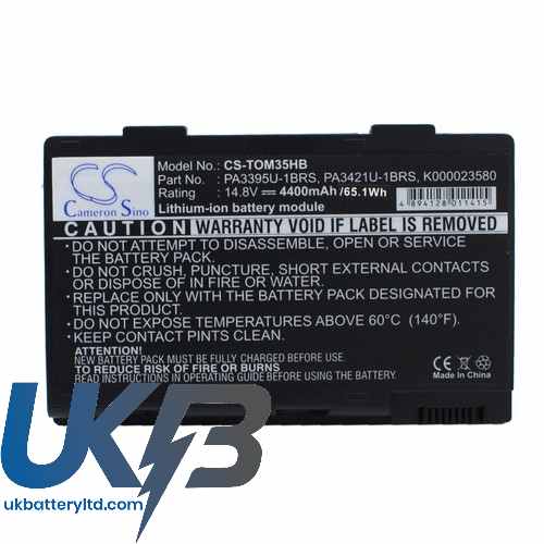 Toshiba PA3395U-1BRS PA3421U-1BRS Satellite M30X M30X-104 M30X-105 Compatible Replacement Battery