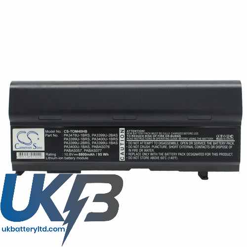 TOSHIBA Satellite A100 ST1042 Compatible Replacement Battery