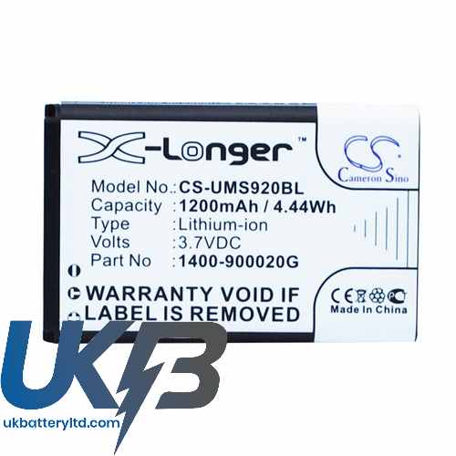 UNITECH 1400 900020G Compatible Replacement Battery