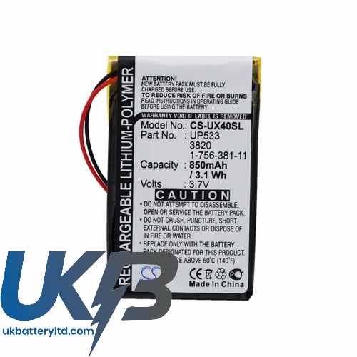 SONY UP553 Compatible Replacement Battery