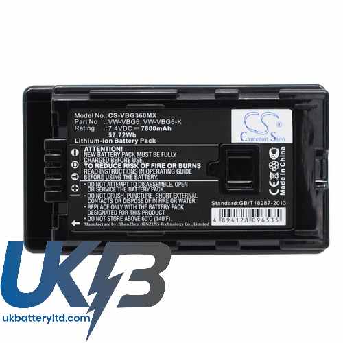 PANASONIC HDC HS100GK Compatible Replacement Battery